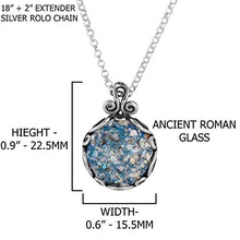 Load image into Gallery viewer, PZ Paz Creations .925 Sterling Silver Roman Glass Pendant Necklace
