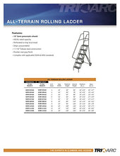 Load image into Gallery viewer, Tri-Arc KDRF112166 12-Step All-Terrain Roll and Fold Steel Industrial &amp; Warehouse Ladder with Perforated Tread
