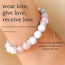Load image into Gallery viewer, [Healing Trust] Rose Quartz Bracelet For Women, Authentic Rose Quartz Crystal + White Howlite + White Lava Stone Aromatherapy Healing Crystal Stones, Anxiety Bracelet for Women, Ladies Love Attraction Crystal Beads Bracelet Friendship Gifts, Real Gemstone
