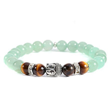 Load image into Gallery viewer, POSHFEEL 8mm Green Aventurine Stone Beads Buddha Stretch Bracelet, Unisex,7.5"
