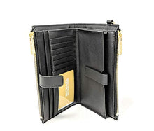 Load image into Gallery viewer, Michael Kors Women's Jet Set Travel Double Zip Wristlet, Black Saffiano, One Size
