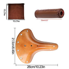 Load image into Gallery viewer, FUFEN Vintage Bicycle Seat, Classic Brown Bicycle Seat, Thick Cowhide Material, Electroplated Spring Design, Strong Rivets, Suitable for Outdoor Riding and Long-Distance Riding on Retro Bicycles.

