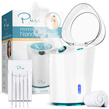 Load image into Gallery viewer, NanoSteamer PRO Professional 4-in-1 Nano Ionic Facial Steamer for Spas - 30 Min Steam Time - Humidifier - Unclogs Pores - Blackheads - Spa Quality - 5 Piece Stainless Steel Skin Kit Included
