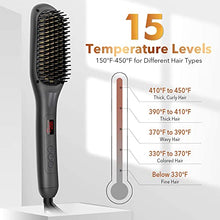 Load image into Gallery viewer, Ionic Hair Straightener Brush, Hair Straightening Brush Ceramic, Anti-Scald, LED Indicator,110V-240V, Hot Brush Hair Straightener for Quick and Professional Hair Salon at Home
