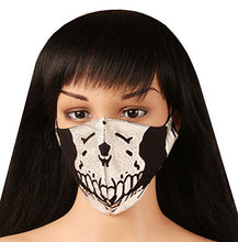 Load image into Gallery viewer, Touchstone Skull embroidered 3 layer medium size cotton face masks reusable machine washable adjustable for men, women. (Pack of 3). Black
