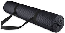 Load image into Gallery viewer, BalanceFrom GoYoga All Purpose High Density Non-Slip Exercise Yoga Mat with Carrying Strap, 1/4", Black
