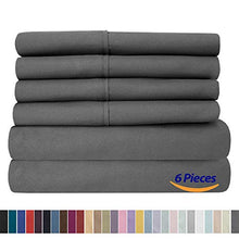 Load image into Gallery viewer, Sweet Home Collection Queen Sheets-6 Piece 1500 Thread Count Fine Brushed Microfiber Deep Pocket Set-EXTRA PILLOW CASES, VALUE, Gray
