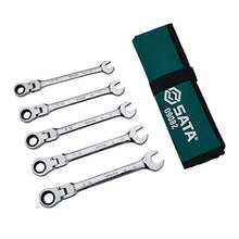 Load image into Gallery viewer, SATA 5-Piece 12 Pt. Flex-Head Ratcheting Wrench Set, Metric - ST09082SJ

