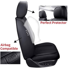Load image into Gallery viewer, Coverado Front and Back Seat Covers 4 Pieces, Waterproof Nappa Leather Auto Seat Protectors Full Set, Universal Car Accessories Fit for Most Sedans SUV Pick-up Truck, Black
