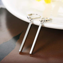 Load image into Gallery viewer, Milacolato 925 Sterling Silver Vertical Bar Dangle Earrings for Women Leverback Drop Earrings Elegant

