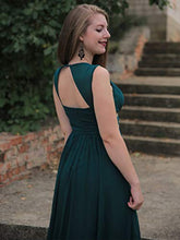 Load image into Gallery viewer, Ever-Pretty Womens Long Sleeveless V-Neck Military Ball Dress 8 US Dark Green

