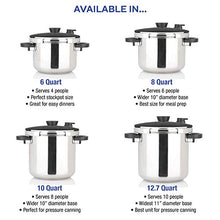 Load image into Gallery viewer, Zavor EZLock 7.4 Quart Stove-top Pressure Cooker with Dual Pressure Settings, Universal Locking Mechanism, Recipe Book and Steamer Basket - Polished Stainless Steel (ZCWEZ03)
