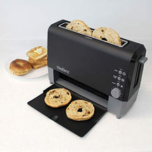 Load image into Gallery viewer, West Bend 77224 QuikServe Slide Through Wide Slot Toaster with Cool Touch Exterior and Removable Crumb Tray, 2-Slice, Black

