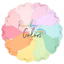Load image into Gallery viewer, HonestBaby 10-Pack Organic Cotton Short Sleeve Bodysuits, Rainbow Girl, Newborn
