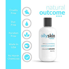 Load image into Gallery viewer, Oily Skin Control Toner For Face by Natural Outcome Skincare - Alcohol Free Witch Hazel Facial Toner Astringent with Grapefruit &amp; Pomegranate &amp; Hydrating Aloe Vera, 8 oz
