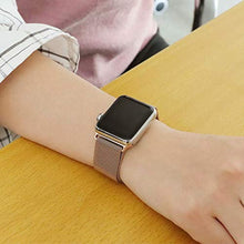 Load image into Gallery viewer, YC YANCH Band Compatible with Apple Watch 38mm with Case, Stainless Steel Mesh Loop Band with Apple Watch Screen Protector Compatible with iWatch Series 1/2/3/4/5/6, SE (38mm Light Gold)
