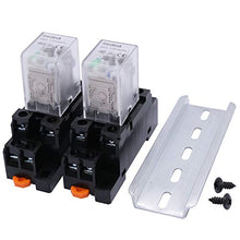 Load image into Gallery viewer, mxuteuk AC110V Coil 5 Pin Electromagnetic Power Relay + AC 110V/120V Coil 8 Pin 10A DPDT LED Indicator Electromagnetic Power Relay, with Base, with DIN Rail Slotted Aluminum
