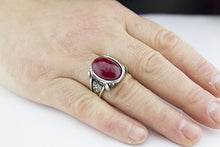 Load image into Gallery viewer, Falcon Jewelry Sterling Silver Men's Ring Handmade, Ruby Natural Gemstone
