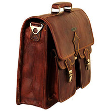Load image into Gallery viewer, Vintage Leather Laptop Bags for Men Full Grain Large Leather Messenger bag for men 18 inches with rustic look Best leather briefcase by Hulsh
