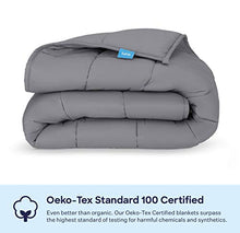 Load image into Gallery viewer, LUNA Adult Weighted Blanket | Individual Use - 15 lbs - 60x80 - Queen Size Bed | 100% Oeko-Tex Certified Cooling Cotton &amp; Glass Beads | USA Designed | Heavy Cool Weight | Dark Grey
