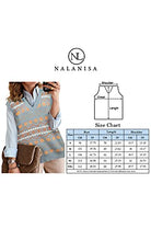Load image into Gallery viewer, NALANISA Women’s V Neck Sleeveless Oversized Knit Plaid Sweater Vest Preppy Style Tank Top Pullover (Z-Khaki, Large)
