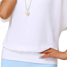 Load image into Gallery viewer, VIISHOW Women's Loose Casual Short Sleeve Chiffon Top T-Shirt Blouse Light Blue XL
