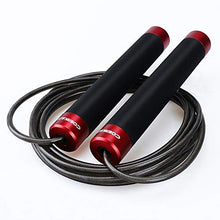 Load image into Gallery viewer, COERKALY Jump Rope for Fitness, Tangle-Free with Ball Bearing Jump Rope Workout, Adjustable Speed Skipping Rope with 2 Cables for Women Men, Steel&amp;Silicone Handle Jumping Rope(Red)
