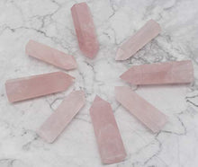 Load image into Gallery viewer, Luckeeper Healing Crystal Wands | 2" Clear Quartz Crystal Wand &amp; Rose Quartz Crystal Points,Black Obsidian| 6 Faceted Reiki Chakra Meditation Therapy
