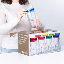Load image into Gallery viewer, Cupture Insulated Wine Tumbler Cup With Drink-Through Lid - 10 oz, 8 Pack
