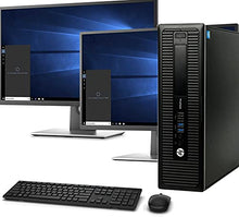 Load image into Gallery viewer, HP 600 G1 SFF Computer Desktop PC, Intel Core i7 3.4GHz Processor, 16GB Ram, 128GB M.2 SSD, 2TB HDD, Wireless KeyBoard Mouse, Wifi | Bluetooth, New Dual 23.8" FHD LED Monitor, Windows 10 Pro (Renewed)
