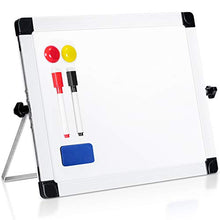 Load image into Gallery viewer, ARCOBIS 14” x 11” Dry Erase White Board Easel，Portable Magnetic Double-Sided White Board with Stand for Students Classroom Home Office
