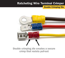 Load image into Gallery viewer, TITAN 11477 Ratcheting Wire Terminal Crimper Tool for Insulated Terminals, Fixed Jaw Crimper
