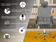Load image into Gallery viewer, Halter Ergonomic Executive Mesh Office Chair with Headrest, Thick, Compact Seat Cushion, Smooth-Glide Wheels, Durable Chrome Base, Easy Assembly (Dark Gray)
