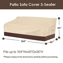 Load image into Gallery viewer, Vailge Heavy Duty Patio Sofa Cover, 100% Waterproof 3-Seater Outdoor Sofa Cover,Lawn Patio Furniture Covers with Air Vent and Handle,Beige&amp;Brown
