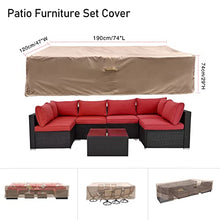 Load image into Gallery viewer, GARVIN Patio Furniture Set Cover,74 Inch Outdoor Table Covers Waterproof Heavy Duty, Rectangle Outdoor Sectional Cover for Couch ,Sofa ,Large Loveseat 74W X 47D X 29H inches
