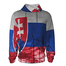 Load image into Gallery viewer, Slovakia Flag 4 Print Hoodies Kids 3D Print Sweatshirts Long Sleeve Pullover Hoodies with Pocket for Teen Boys and Girls Black
