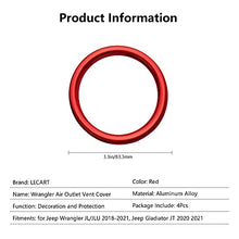 Load image into Gallery viewer, LECART for Jeep Gladiator Accessories Red Interior Trim Air Vent Covers for Jeep Wrangler JL JLU 2018-2022 Gladiator JT 2020 2021 2022
