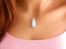 Load image into Gallery viewer, Rose Gold Larimar Necklace/Blue Larimar Gemstone Necklace/Perfect Layering Necklace/Natural Necklace/Jewelry Gift for Her/Holiday/Mother's Day Gift, Christmas
