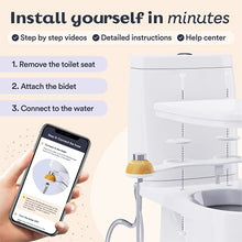 Load image into Gallery viewer, BETTERWAY Bidet Attachment For Toilet - Ultra Slim, Premium Design, Easy Install - Self Cleaning Nozzle w/Pressure Control - Non Electric Bidet Toilet Seat Attachment - Digital Install Guide (Bamboo)
