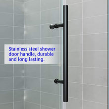 Load image into Gallery viewer, SUNNY SHOWER Glass Door Sliding Shower Enclosure with 3/8 in. Clear Glass Stainless Steel Hardware, 60 in. W x 76 in. H, Black Frameless Shower Door
