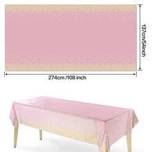 Load image into Gallery viewer, FYY Disposable Plastic Tablecloths,[4 Pack ] Plastic Tablecloths for Indoor or Outdoor Tables Parties Christmas Picnic Birthdays and Weddings 54" X 108"-Pink
