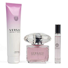 Load image into Gallery viewer, Bright Crystal By Versace 3 Pcs Set For Women's (3 Oz Eau De Toilette + 5 Oz Perfumed Body Lotion + 10 Ml Eau De Toilette)
