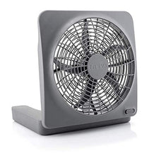 Load image into Gallery viewer, O2COOL Treva 10-Inch Portable Desktop Air Circulation Battery Fan, 2 Speed, Compact Folding &amp; Tilt Design, with AC Adapter (Graphite)
