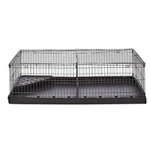 Load image into Gallery viewer, AmazonBasics Indoor-Outdoor Small Pet Habitat Cage with Canvas Bottom, with Divider, Black
