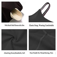 Load image into Gallery viewer, FAHZON Longline Sleeveless Sports Bra Seamless Workout Running Shirts Yoga Tank Top Camisole with Built Shelf Bra for Women Black
