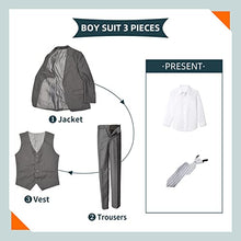 Load image into Gallery viewer, Marvelous Kids Boys Formal Suit Set 5 Pieces Fashion Slim Fit Grey Suits
