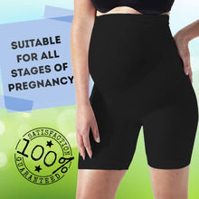Load image into Gallery viewer, Maternity Shorts Over The Belly | Pregnancy Biker Shorts | Maternity Shapewear for Pregnant Women (Medium) Black
