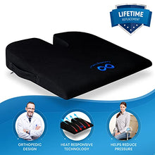 Load image into Gallery viewer, Everlasting Comfort Car and Truck Seat Cushion - Memory Foam Wedge Chair Driving Pillow (Black)
