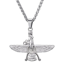 Load image into Gallery viewer, U7 Farvahar Pendant with Chain Stainless Steel Symbol of Iran Persian Gift Necklace
