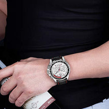 Load image into Gallery viewer, MEGIR Men Analog Luminous Casual Fashion Quartz Watch with PU Strap Big Dial Calendar for Business Work School Outdoor ML1010GBK-7
